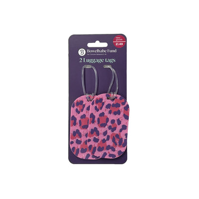 Bowelbabe Fund Pink Leopard Print Travel Tag