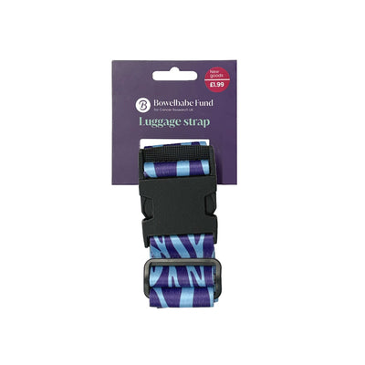 Bowelbabe Fund Blue Zebra Stripe Travel Strap