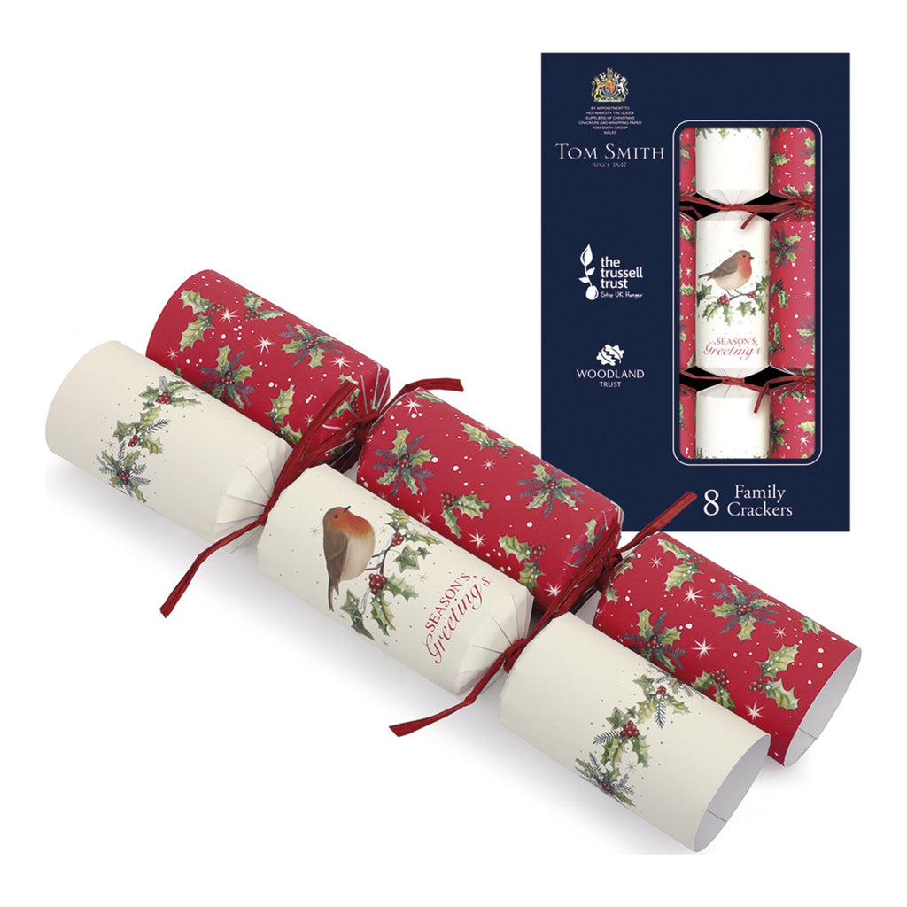 Tom Smith Traditional 12" Plastic-Free Christmas Crackers - 8 Pack