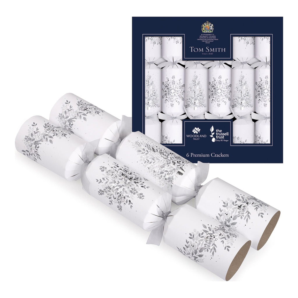 Tom Smith Premium Silver 14" Christmas Crackers - 6 Pack