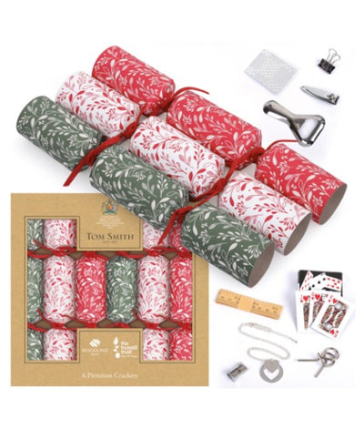 Tom Smith 6 Premium 3 Colour Kraft Christmas Crackers