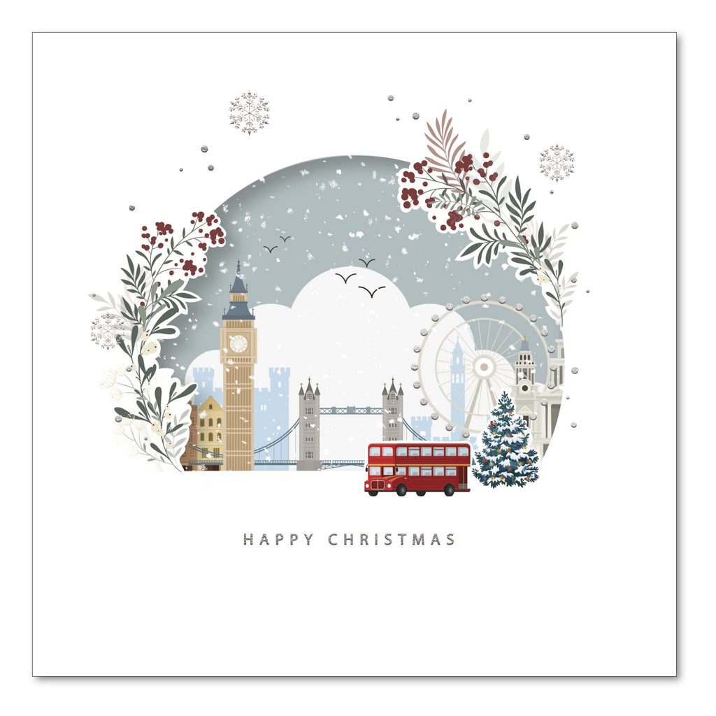 Miniature London Scene Christmas Cards - Pack of 10