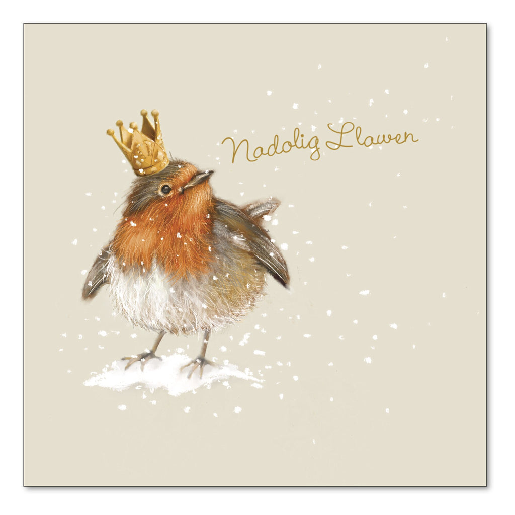 Royal Robin Welsh Bilingual Christmas Cards - Pack of 10