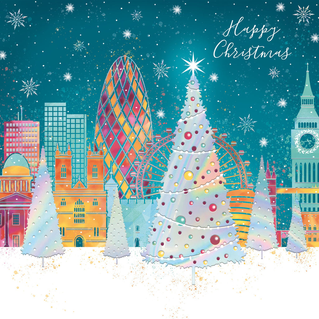 Bright London Skyline 10 Christmas Cards