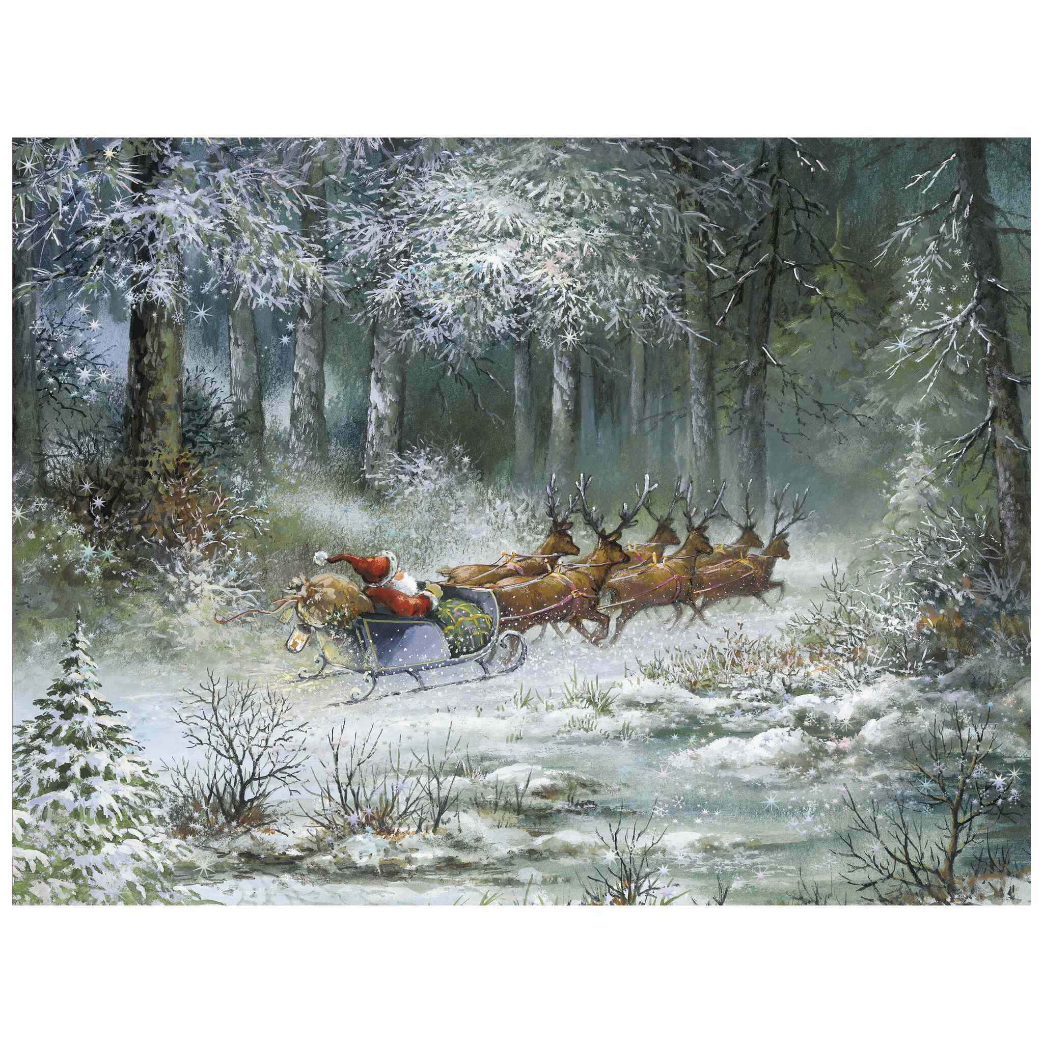 Dashing Through The Winter Snow 10 Christmas Cards – Cancer