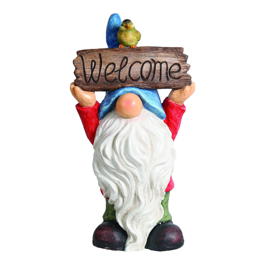 Welcome Sign with Bird Garden Gonk Decoration