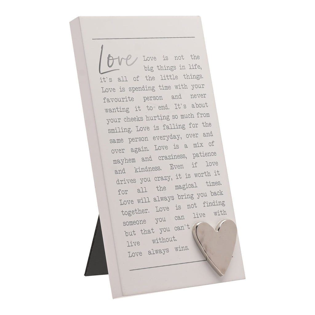 Love Sentiments Standing Plaque