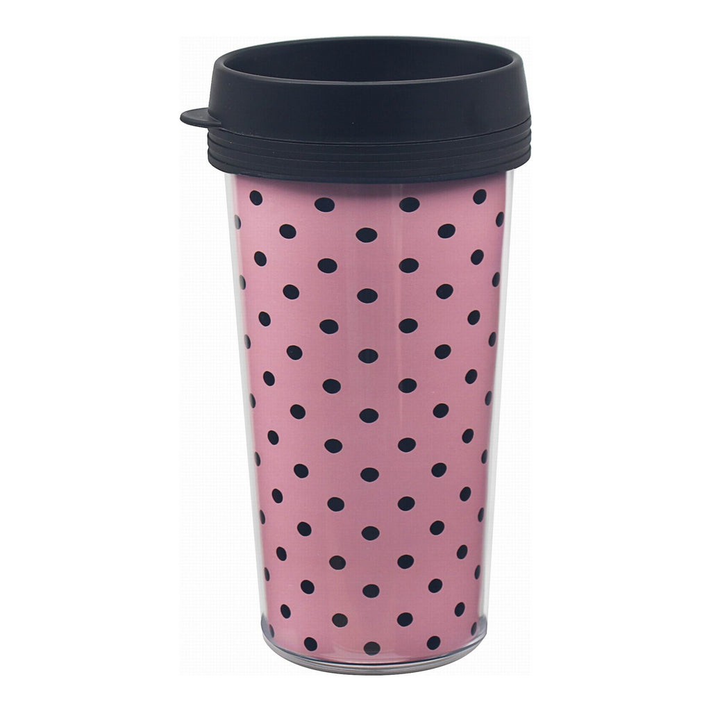 Breast Cancer Awareness Pink Polka Dot Travel Cup