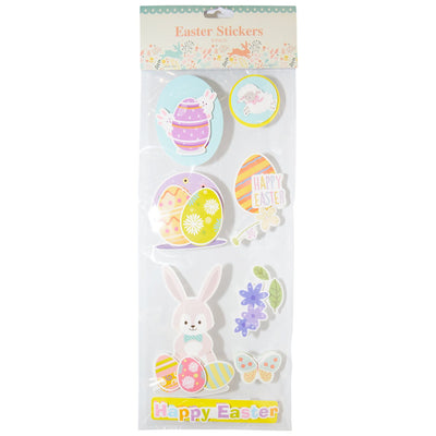 Easter Stickers featuring eggs, lambs, rabbits and spring flowers. A perfect accessory for Spring and Easter crafting and art.
