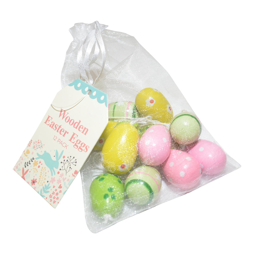 Mini Wooden Easter Egg Decorations