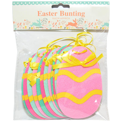 A 150cm string of Easter Bunting. The bunting is designed like a trail of colourful easter eggs.