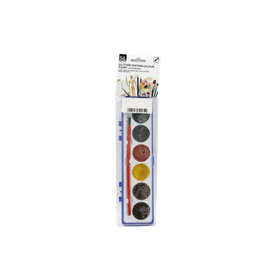 6 Glitter Watercolour Paints with Brush