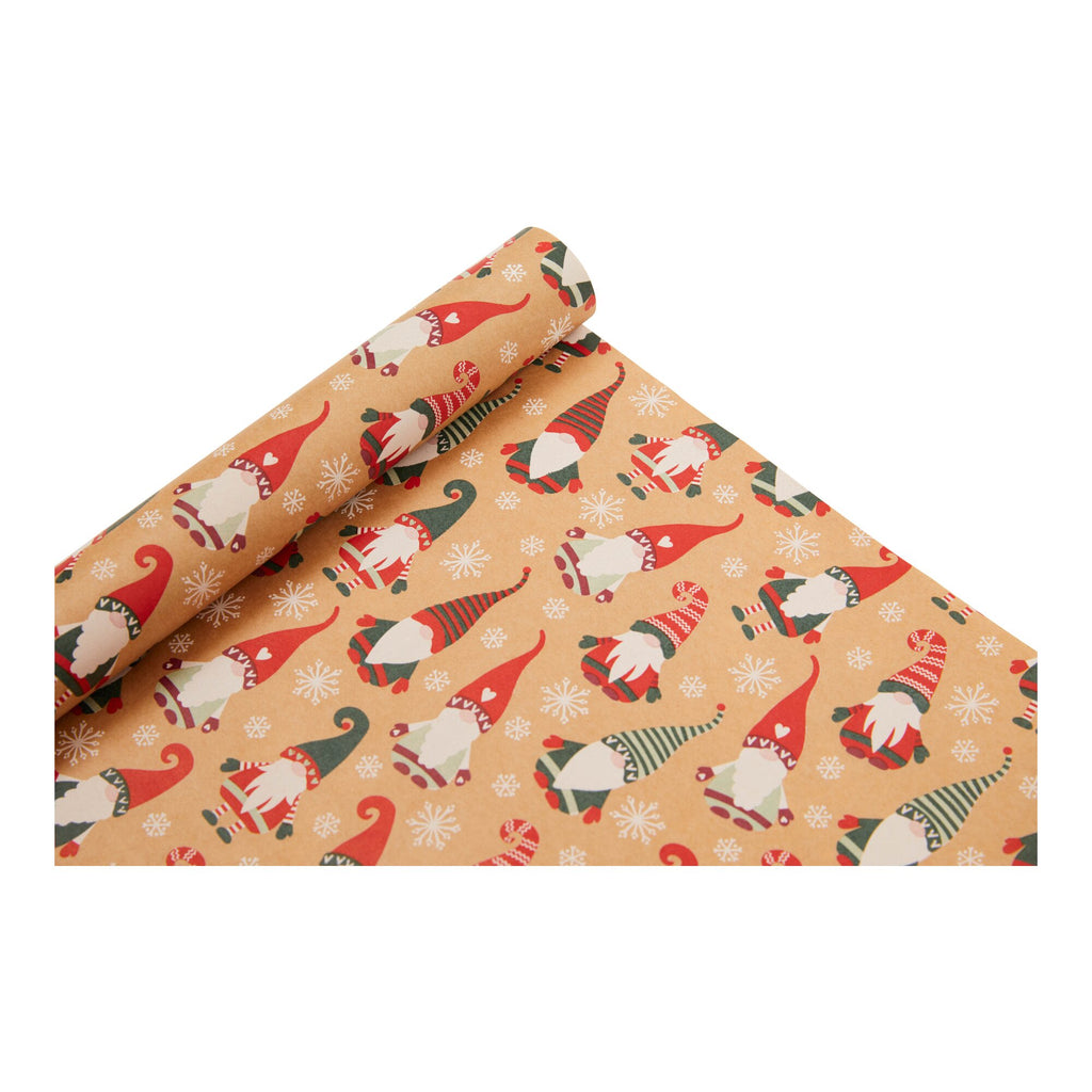 Gonk Festive Fun Recyclable 2m Kraft Christmas Wrapping Paper