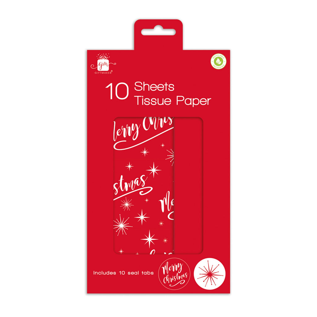 Merry Christmas Tissue Paper - 10 sheets