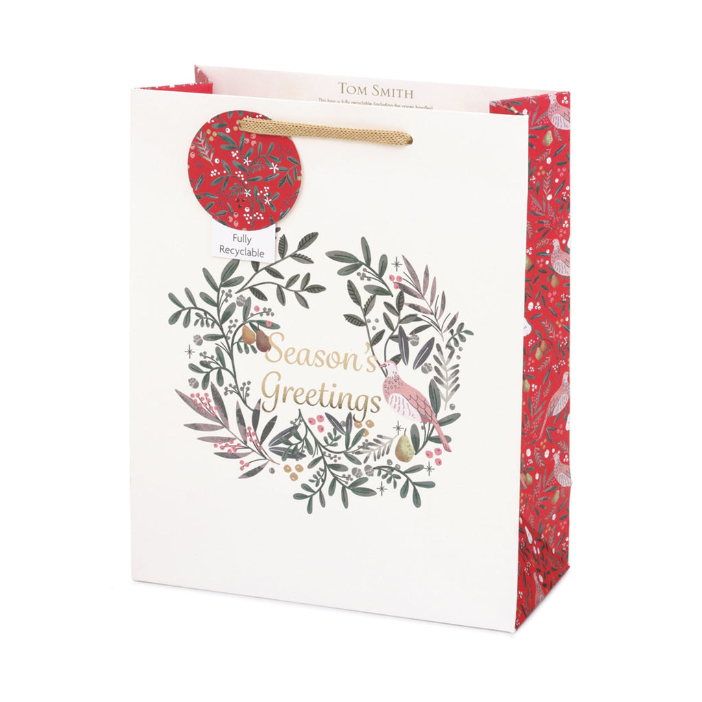 Tom Smith Festive Foliage Recyclable Gift Bag