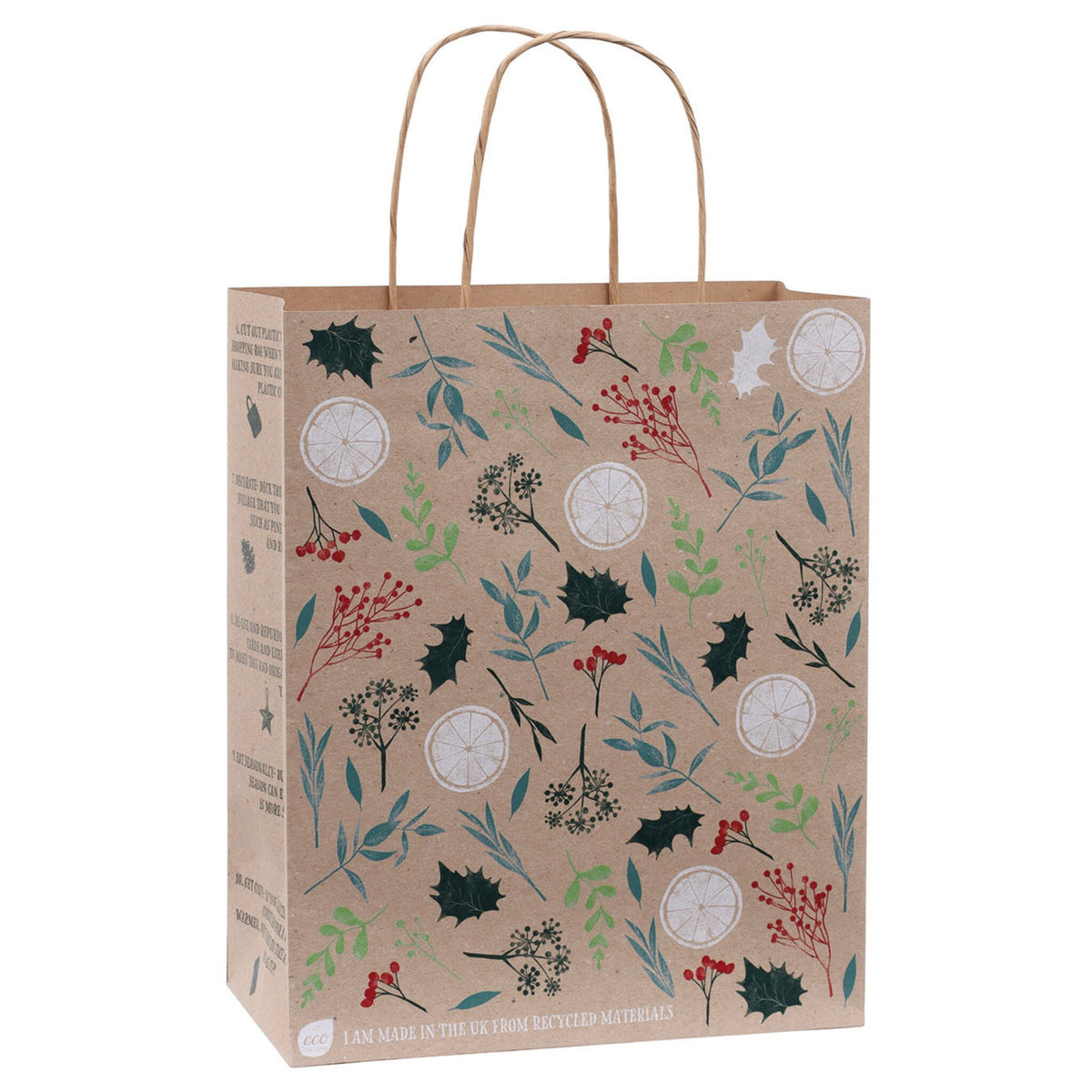 Eco Nature Festive Foraging Recycled Medium Gift Bag Cancer Research UK