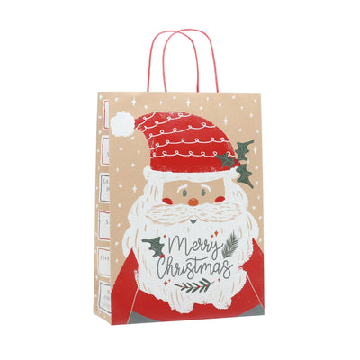 Large Christmas gift bag featuring a Santa design on the front.