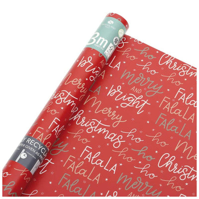 Eco Nature Merry & Bright Recyclable 3m Christmas Wrapping Paper