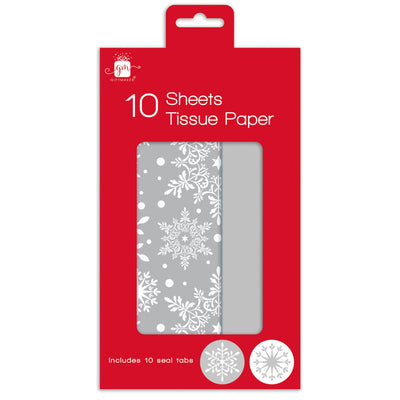 Silver Christmas Tissue Paper - 10 Sheets