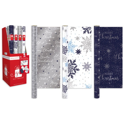 Recyclable 4m Midnight Blue Christmas Wrapping Paper