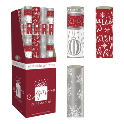 Red and White 4m Christmas Wrapping Paper