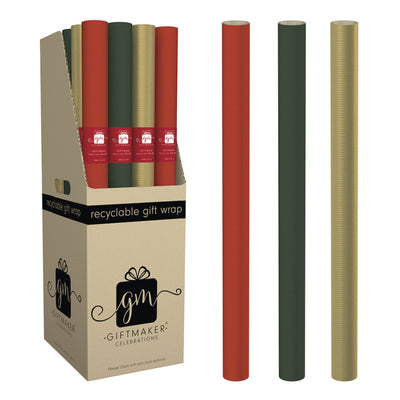 Coloured Kraft 2m Christmas Wrapping Paper