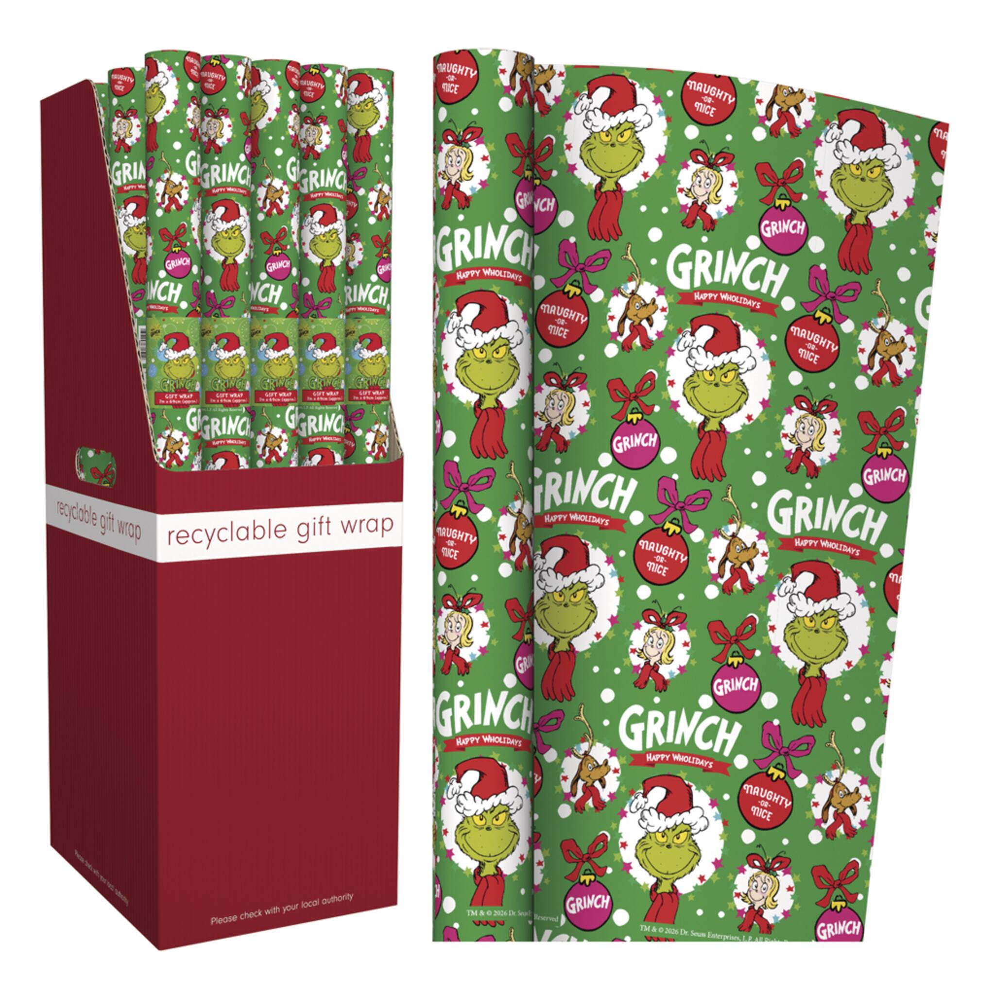 Grinch 2m Christmas Wrapping Paper – Cancer Research UK
