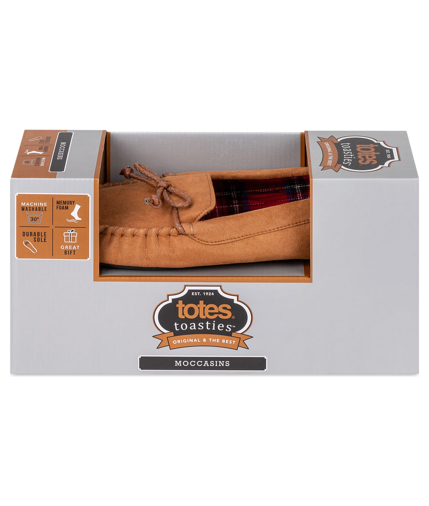 Totes Men's Suedette Moccasin Slippers