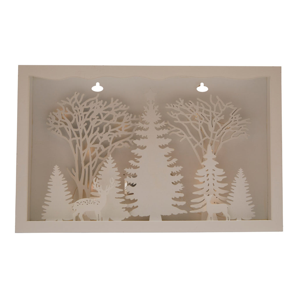 LED Backlit Deer in Forest Scene Decoration