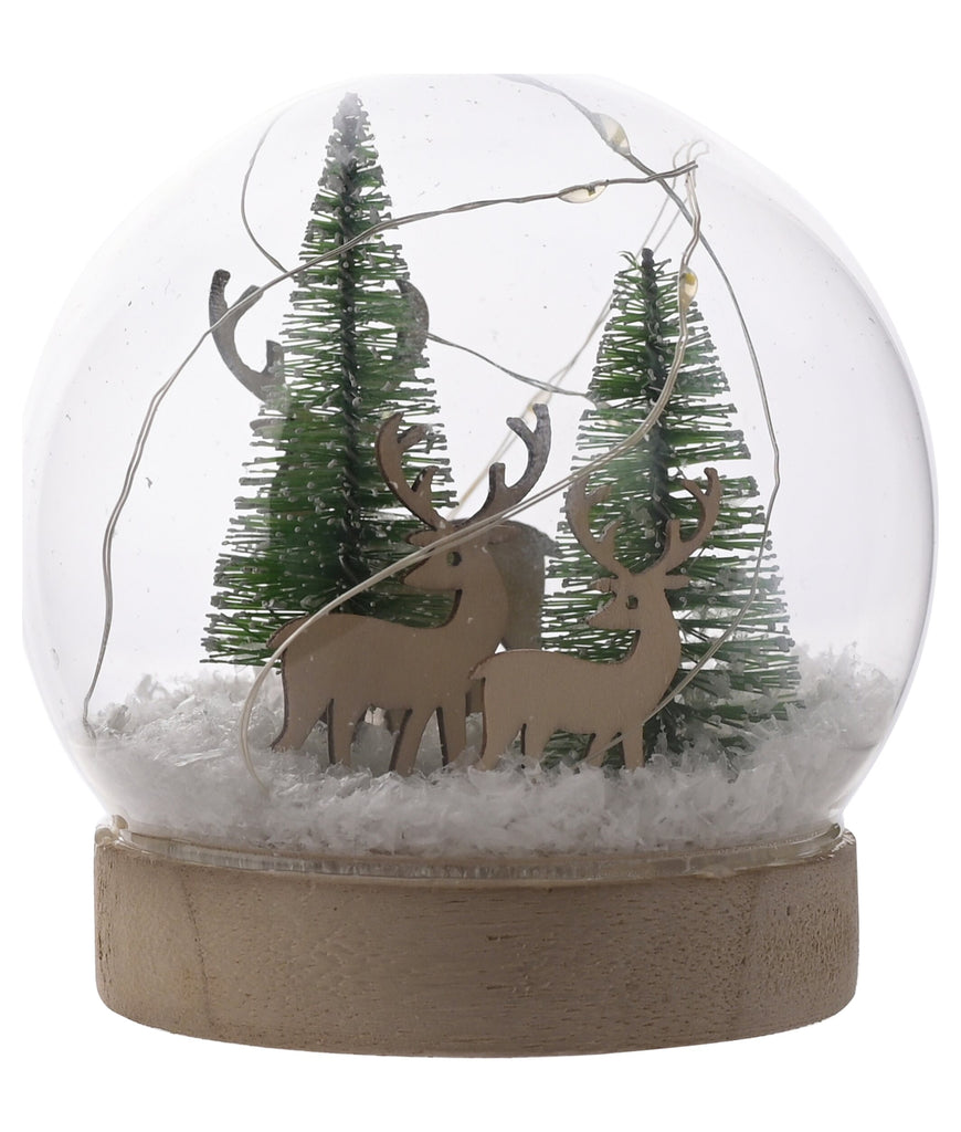 LED Lit Reindeer Small Snowglobe