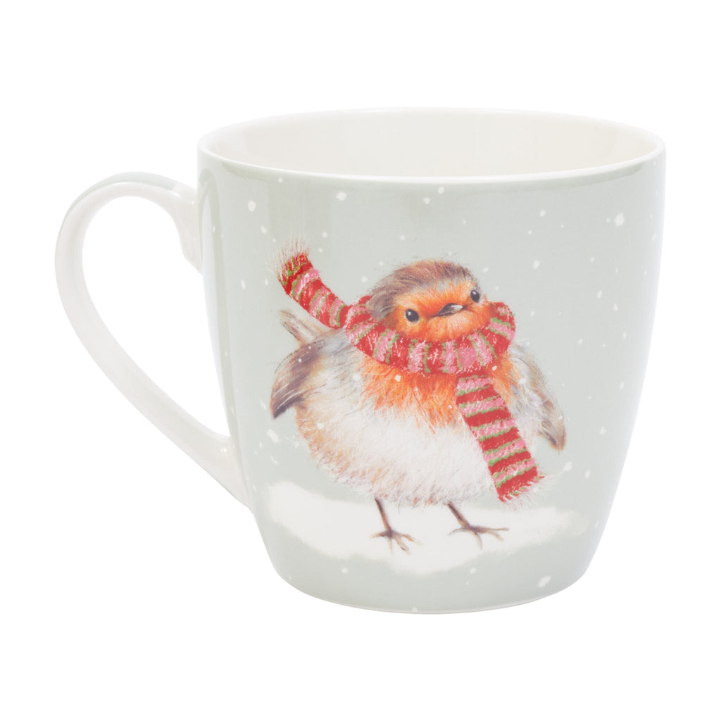 Robin with Scarf Breakfast Mug