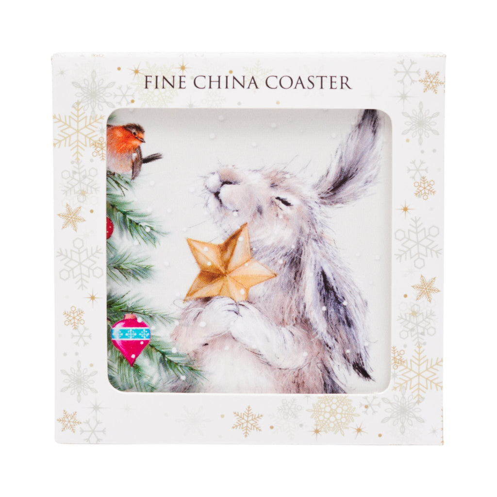 Hettie the Hare Single Ceramic Coaster