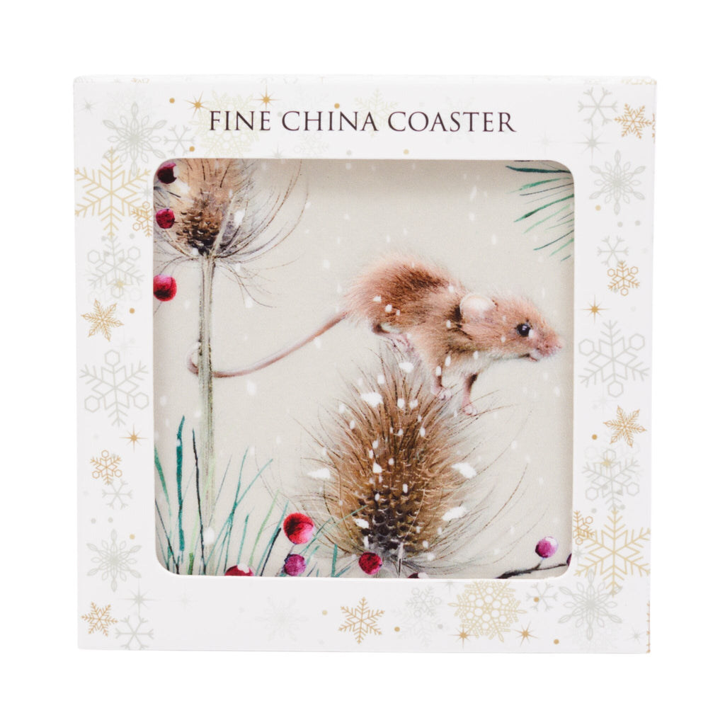 Timmy on a Teasel Single Ceramic Coaster