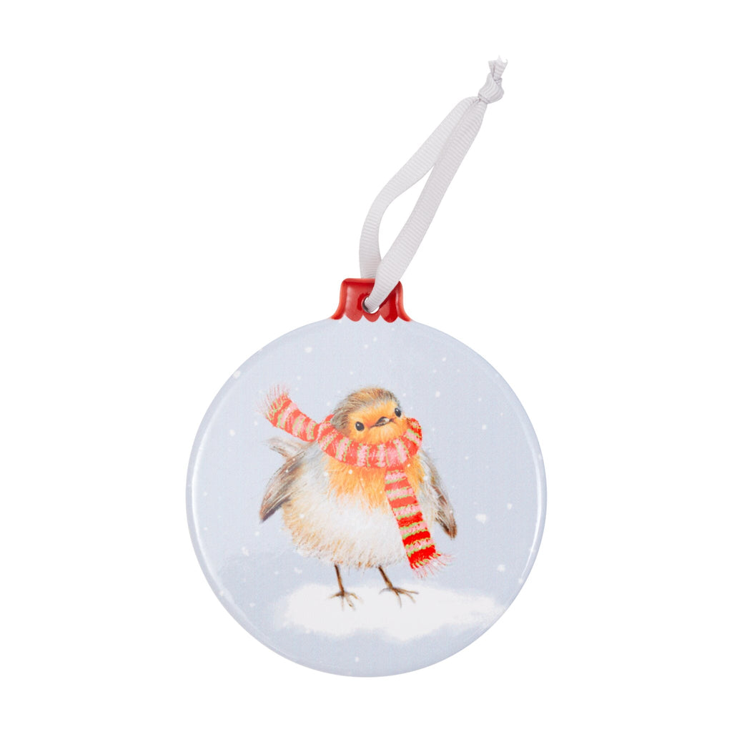 Robin and scarf bauble