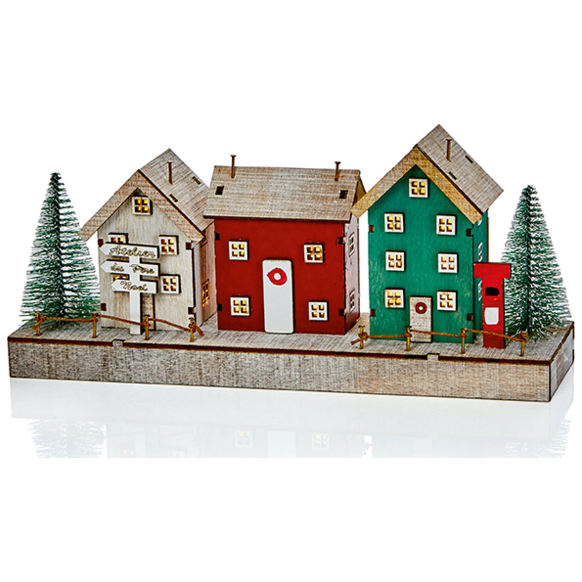 LED Lit Wooden Houses Scene Cancer Research UK