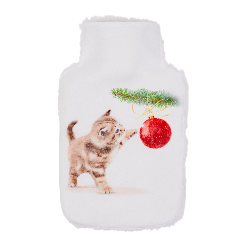 Cat with Bauble Hot Water Bottle