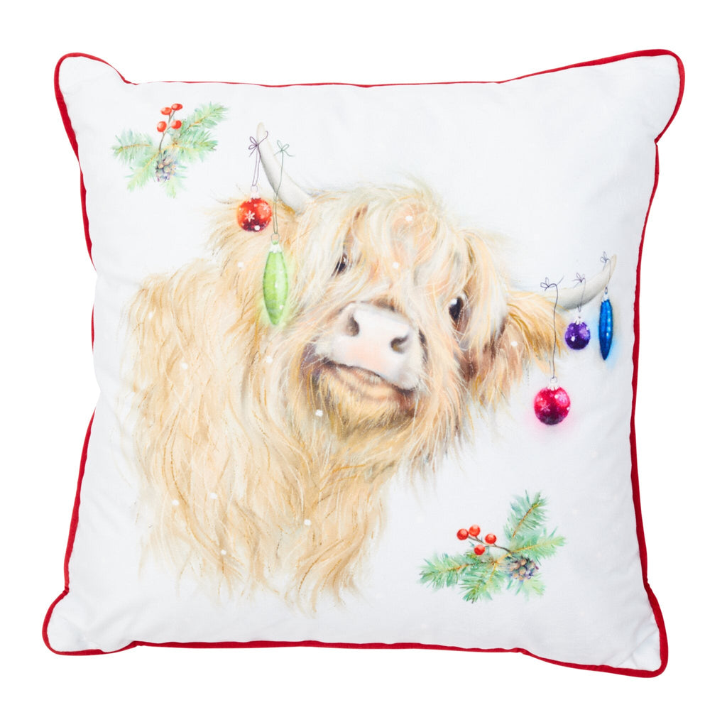 Angus Highland Cow Velvet Cushion