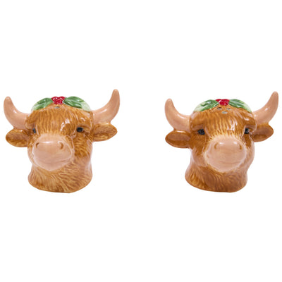 Novelty Highland Cow Salt and Pepper Shaker Set