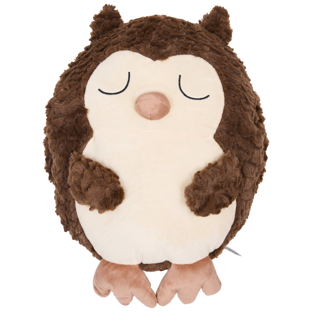 Novelty extra large owl hand warmer. Designed with comfort in mind, this huggable hand warmer is perfect for autumns rain and winters cold. Simply slide your hands into either pocket and snuggle away!