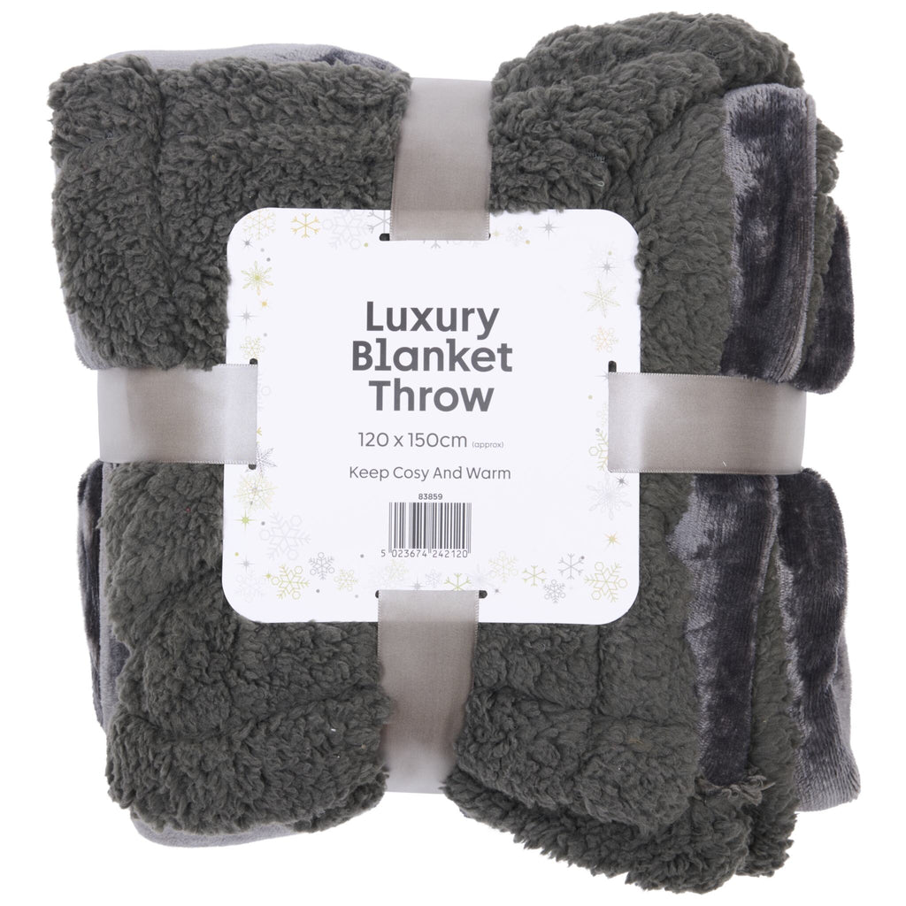 Charcoal luxury blanket throw offering sleek, modern comfort—great for snuggling or draping over furniture. Enhances contemporary interiors with understated warmth and style.