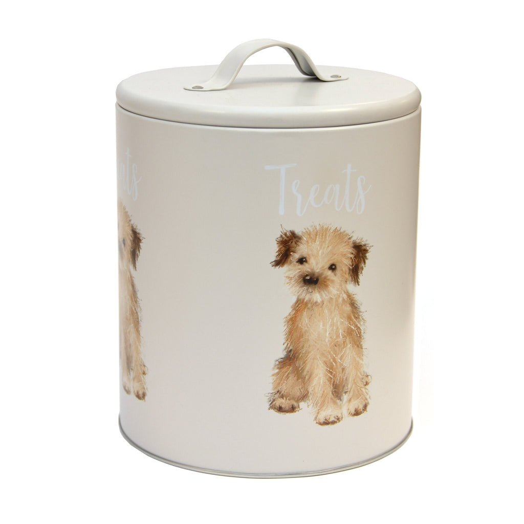 Sweet border terrier treat tin. A smart way of holding your dogs favourite snacks.