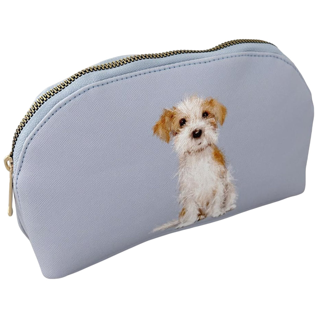 Sweet Jack Russell designed cosmetics bag. A playful way of keeping your makeup essentials in one place.