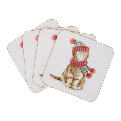 Purrkins the Tabby Set of 4 Small Coasters