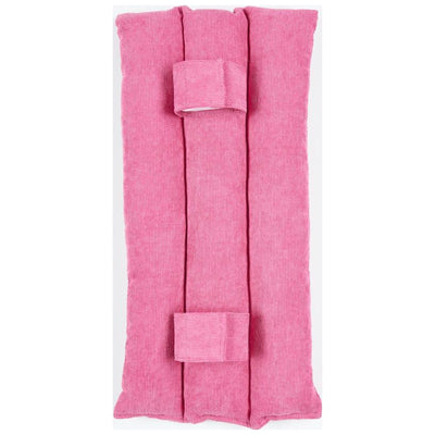 A soft, quilted post‑surgery hot pink seat‑belt protector. Designed with post-surgery patients in mind, this cushion is makes every run in the car a little more comfortable.