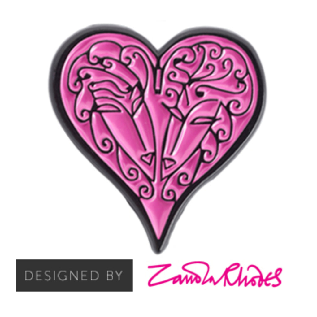 Zandra Rhodes Pink Heart Pin Badge