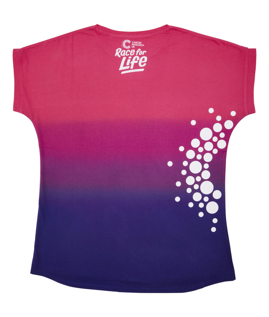 Race for Life Ladies Pink Ombre Loose Fit T-Shirt