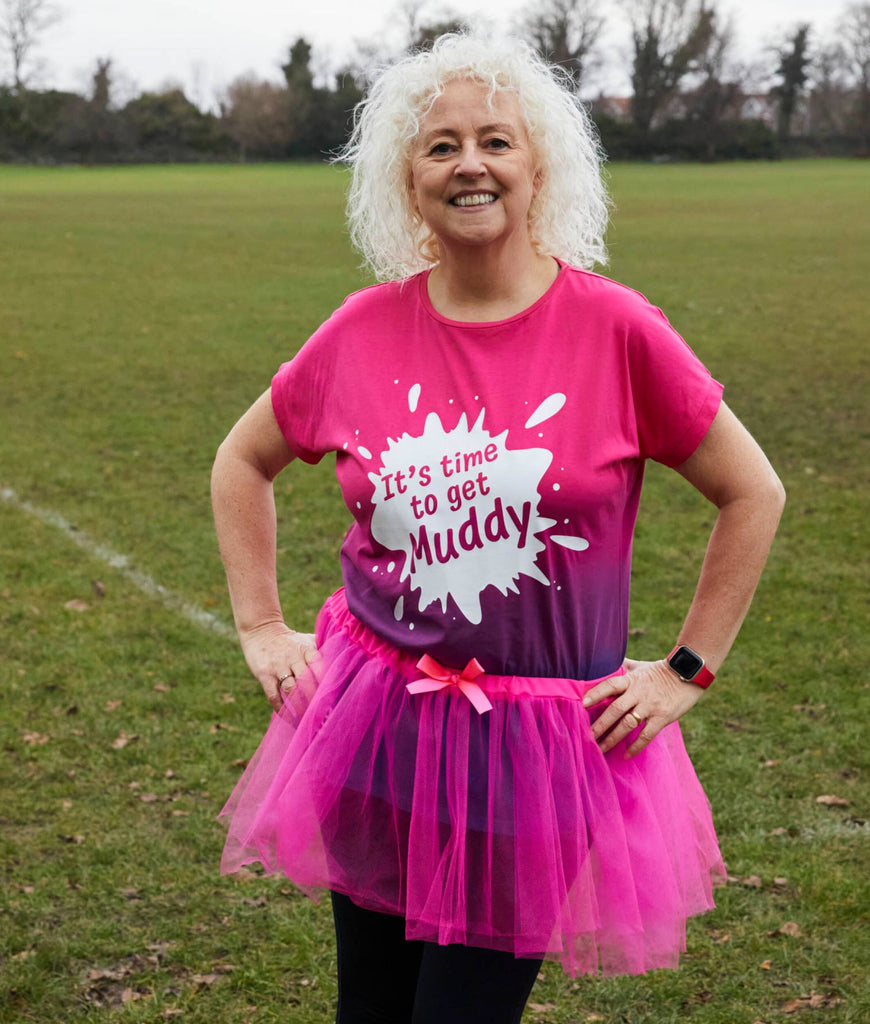 Pretty Muddy Ladies Pink Ombre Loose Fit T-Shirt