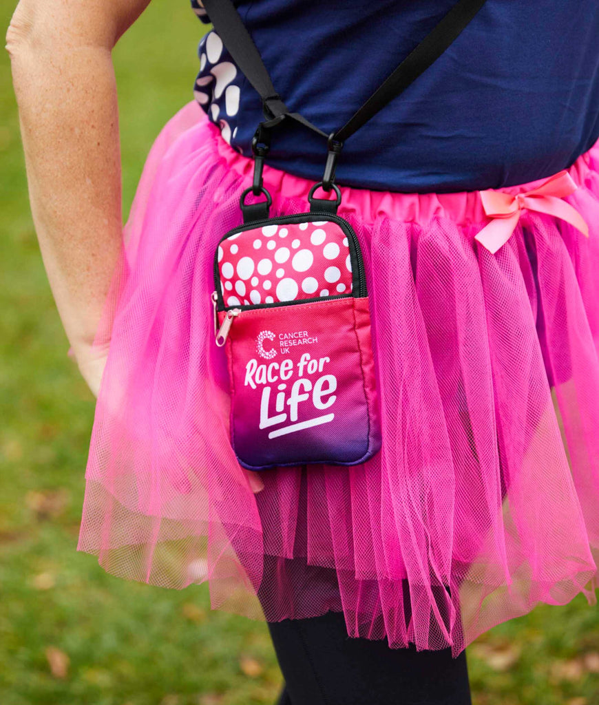 Race for Life Pink Ombre Phone Holder Bag