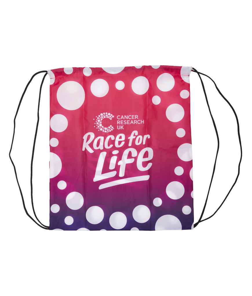 Race for Life Pink Ombre Drawstring Bag