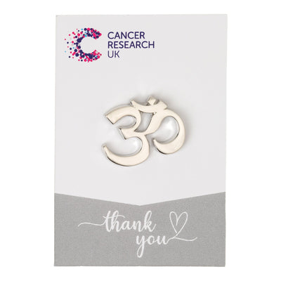 Silver Om Pin Badge. The perfect addition for adding a religious touch to you wedding.
